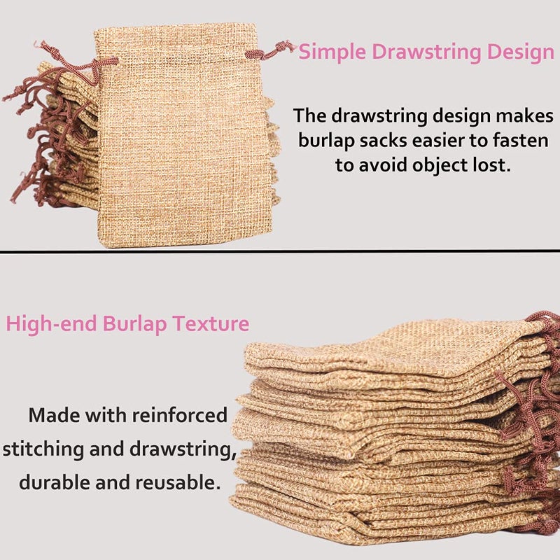 LYSXP 50PCS Burlap Bags with Drawstringï¼Œ7x9 Inch Drawstring Gift Bag Jewelry Pouches for Wedding Party Favors, DIY Craft Christmas Presents - Image 5